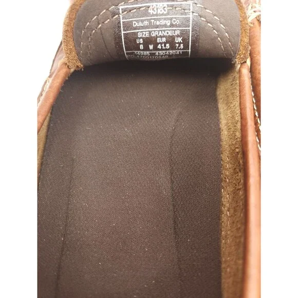 Duluth Trading Co Brown Pebble Leather Driving Loafer Men's 8 W 43183